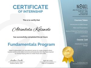 Nobel Certificate